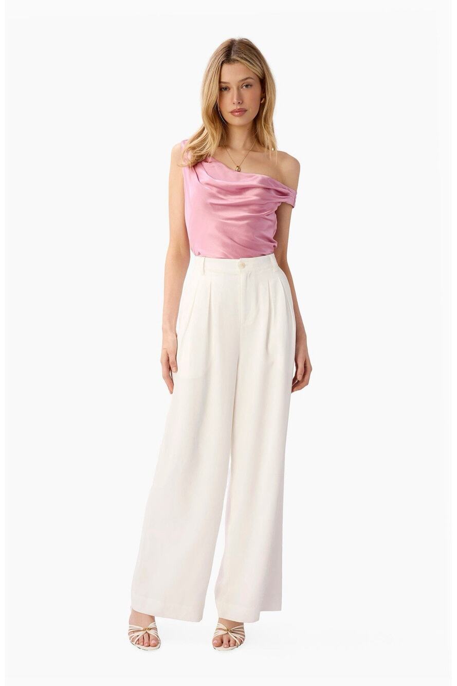 CAMI NYC Davina Wide Leg Tencel Pant White Trousers Size M